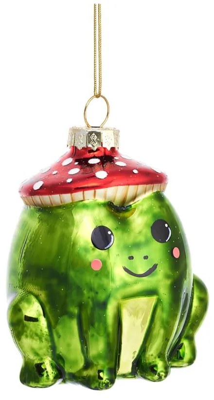Ornament de Crăciun lucrat manual din sticlă 7 cm Frog – Sass &amp; Belle