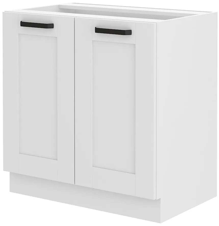Dulap inferior de bucătărie Lucid 80 D 2F BB (Alb + Alb). 1041025