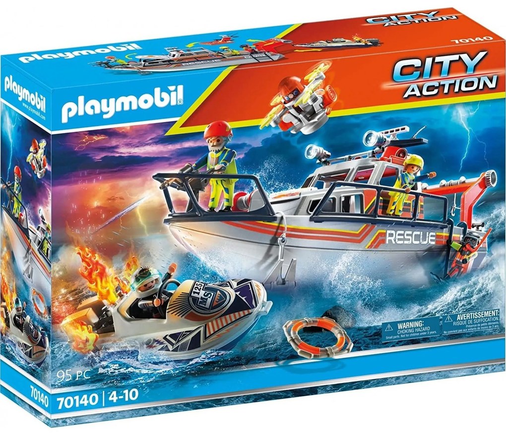 AMBARCATIUNE DE SALVARE CU PERSONAL - PLAYMOBIL (70140)
