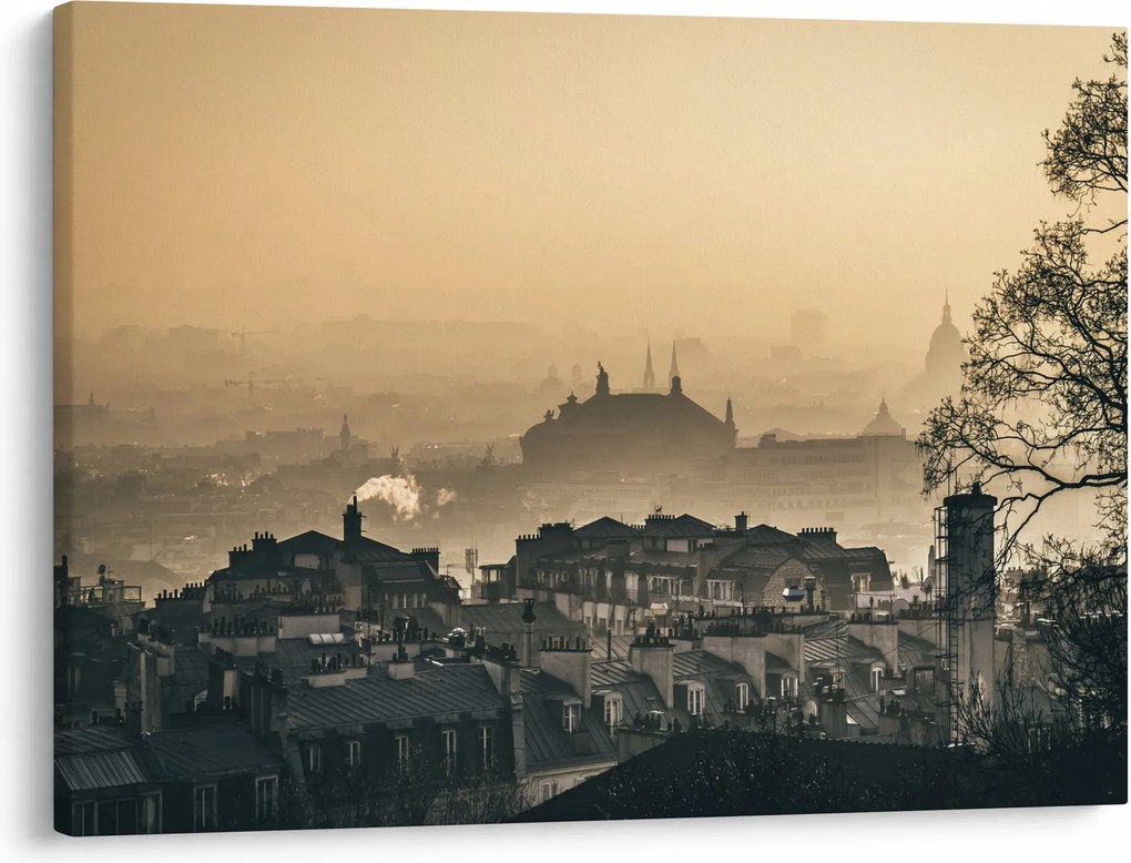 Tablou - Orașul în ceață (70x50 cm)