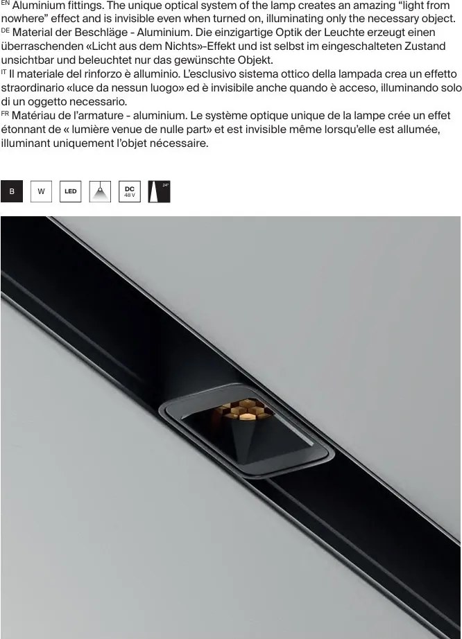 Mini Spot LED pentru sina magnetica Points S Exility 4000K 2W 24 grade