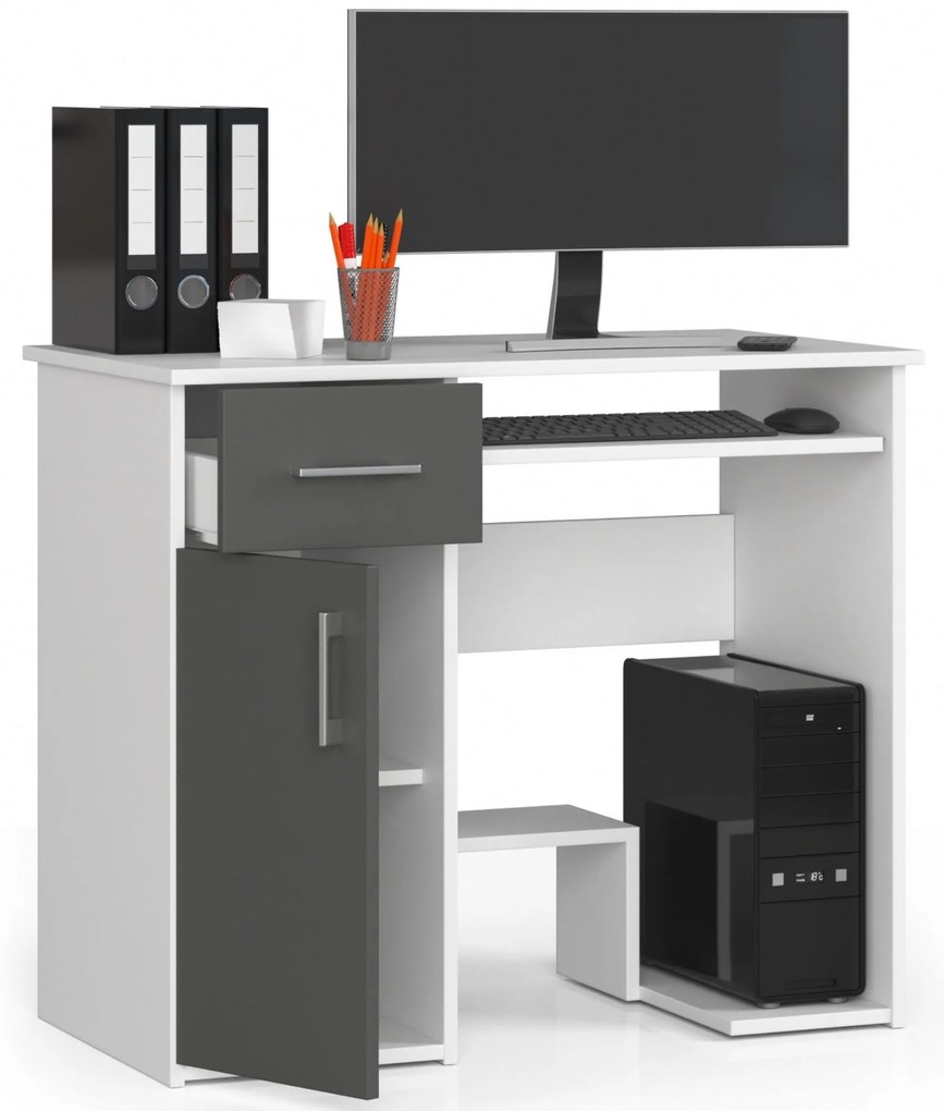 Masă PC Jaloms (alb + gri). 1070836