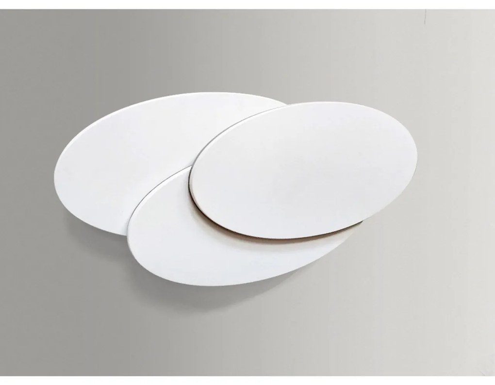 Aplica de perete LED ambientala CLOVER OVAL alba