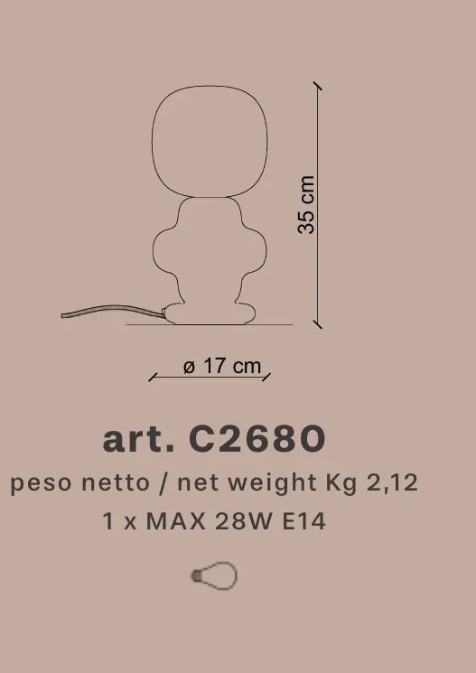 Veioza din ceramica design italian realizata manual Copacabana