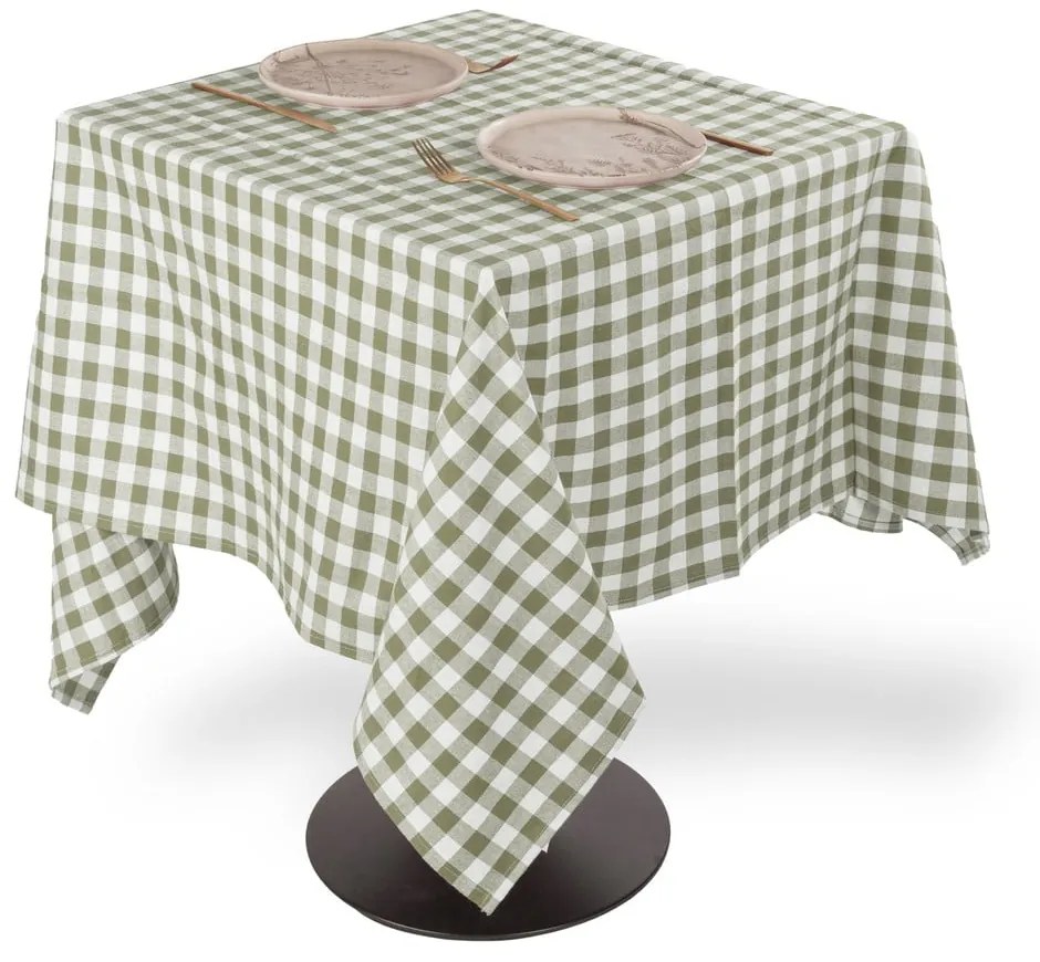 Față de masă din bumbac 150x150 cm Gingham – Tiseco Home Studio