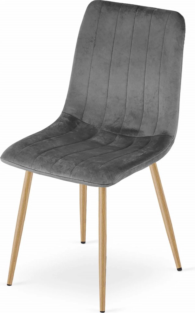 Gri inchis scaun bucatarie LAVA din catifea