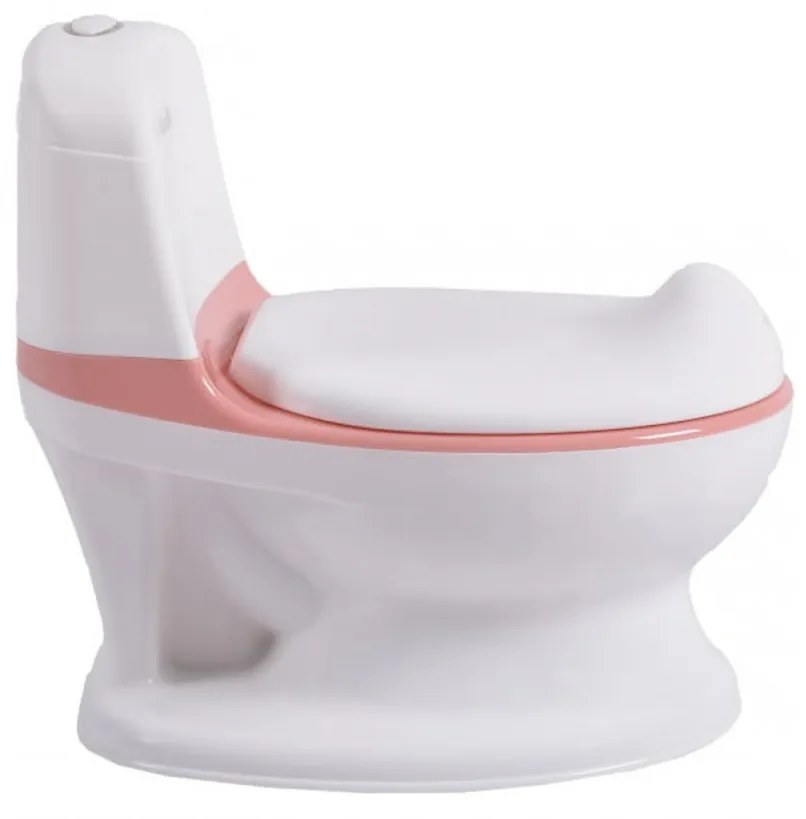 Olita premium pentru copii NOVOKIDS™ Atlantic seat, Cu sunete, Vas detasabil, Plastic non toxic, Suport hartie igienica, Roz cu Alb