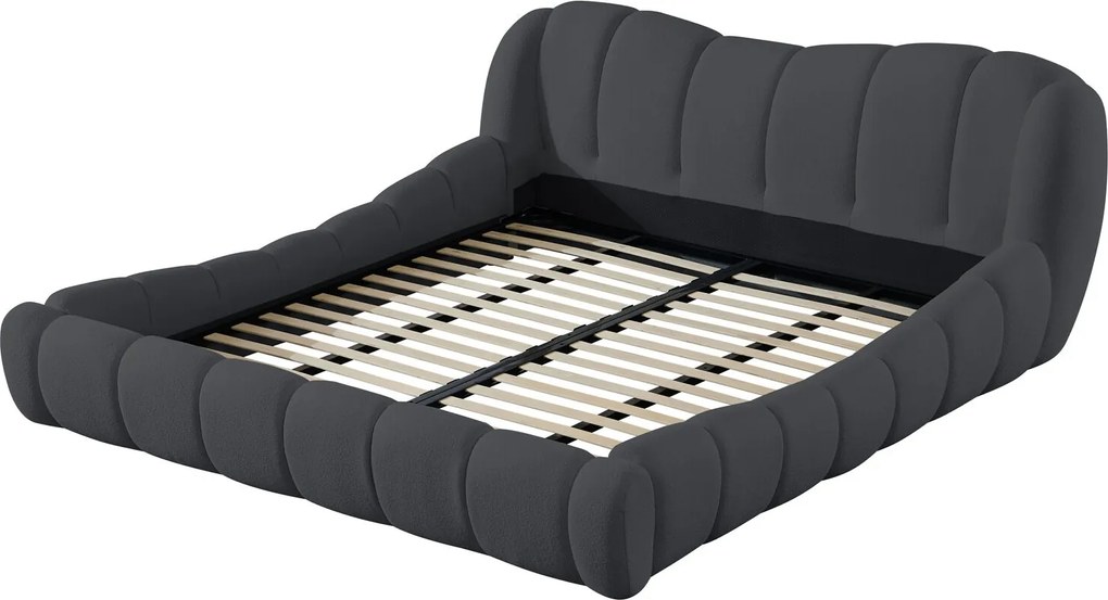 Pat dormitor dumonde, tapitat gri Royal 180x200 cm