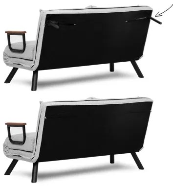 Canapea extensibilă QIRA, 2 locuri, gri