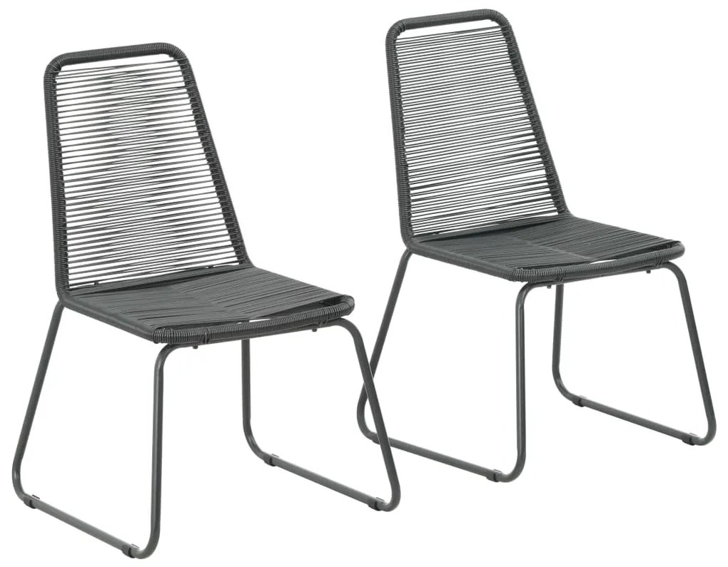 vidaXL Scaune de exterior, 2 buc., negru, poliratan