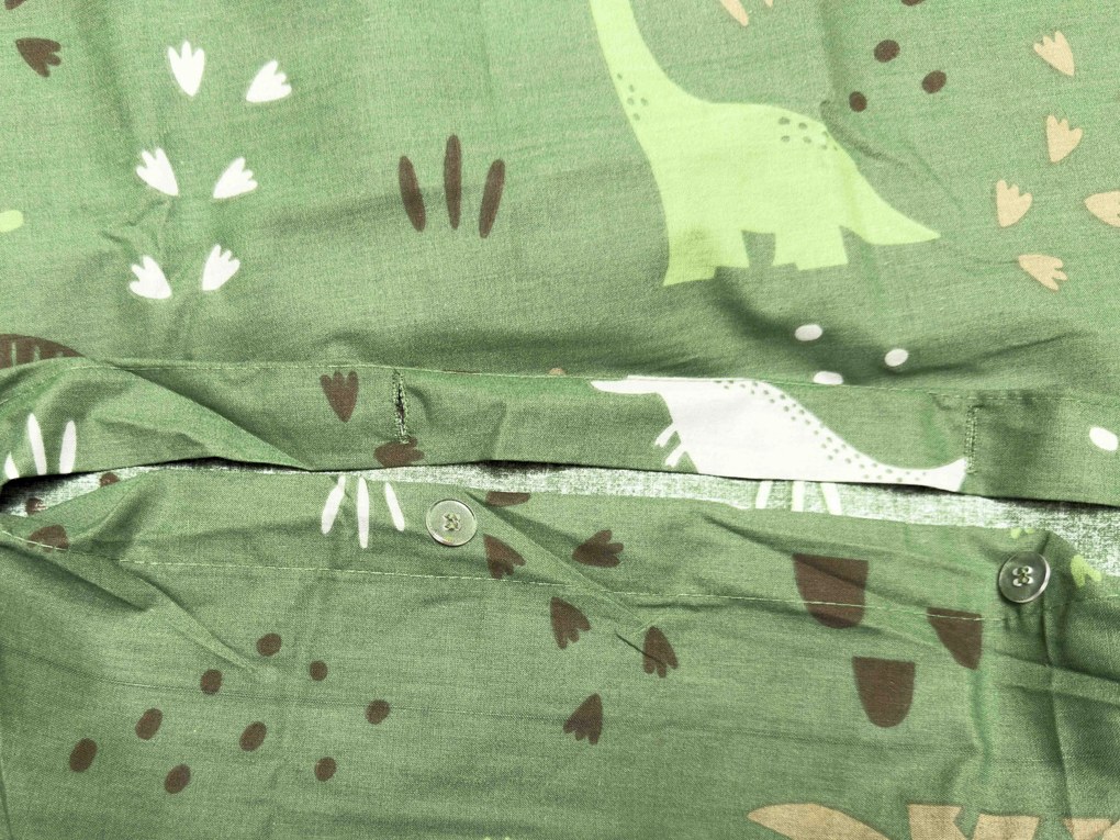 Lenjerie de pat din bumbac pentru patut DINO STEPS verde inchis Dimensiune lenjerie de pat: 45 x 65 cm | 90 x 135 cm