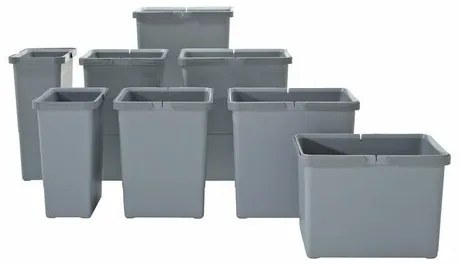 Coș de plastic Elletipi cu mânere 15 l, gri, 15 l