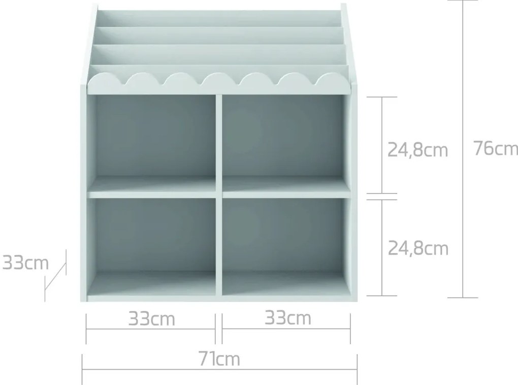 Biblioteca pentru copii Book Nook alba H76 cm