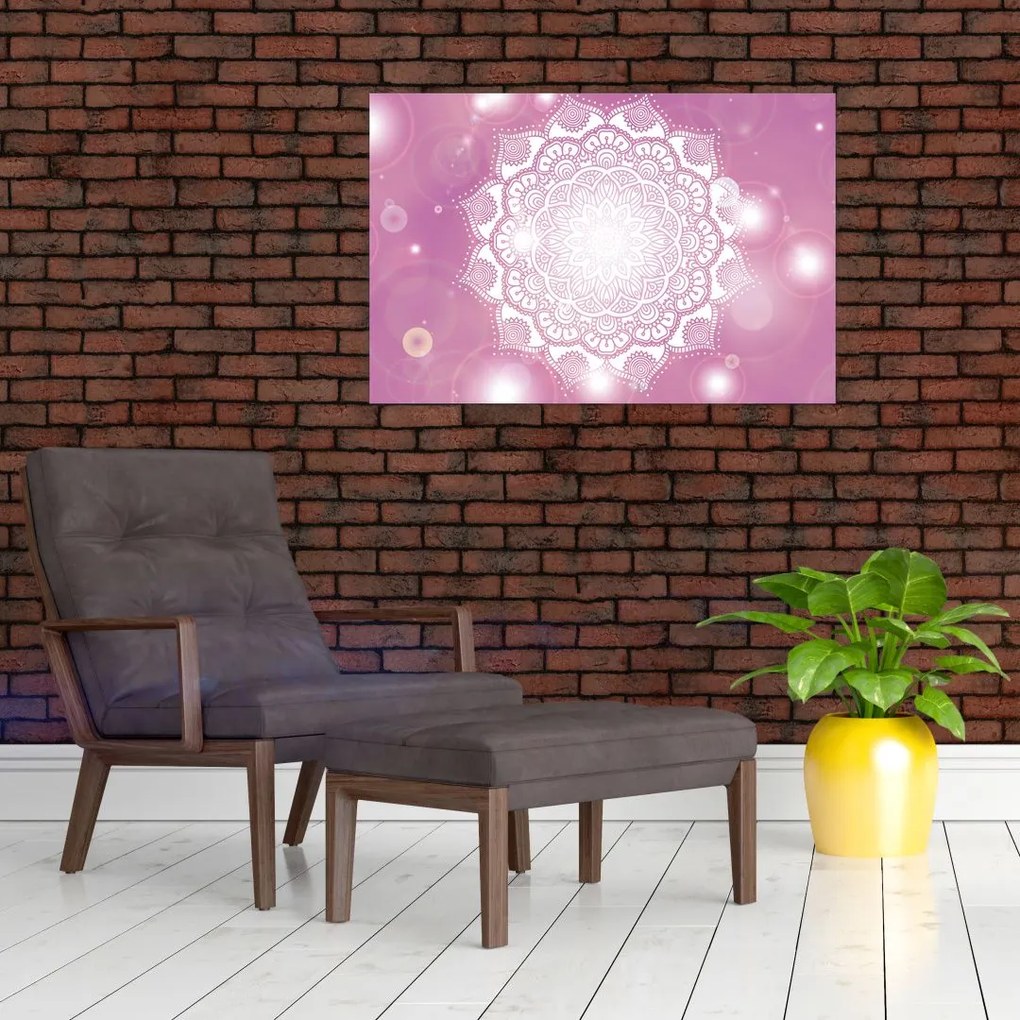 Tablou - Mandala pe fundal roz (90x60 cm)