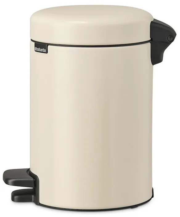 Cos de gunoi cu pedala Brabantia NewIcon 1005523, 3 L, Inchidere lina, Baza antiderapanta, Bej