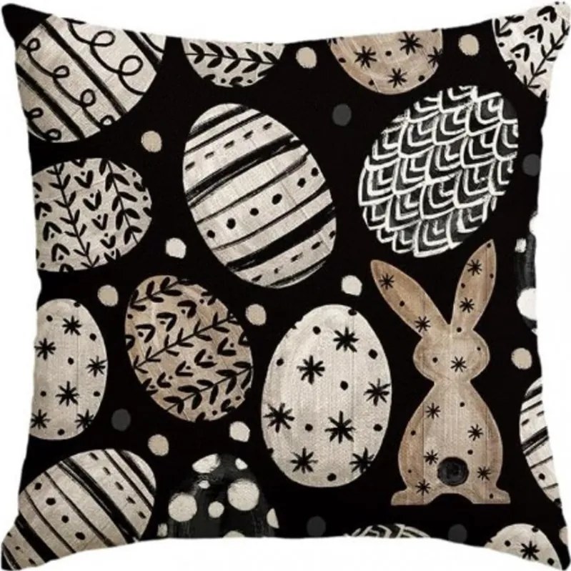 Fata de perna din in ZAYNOIR 45x45 cm, negru