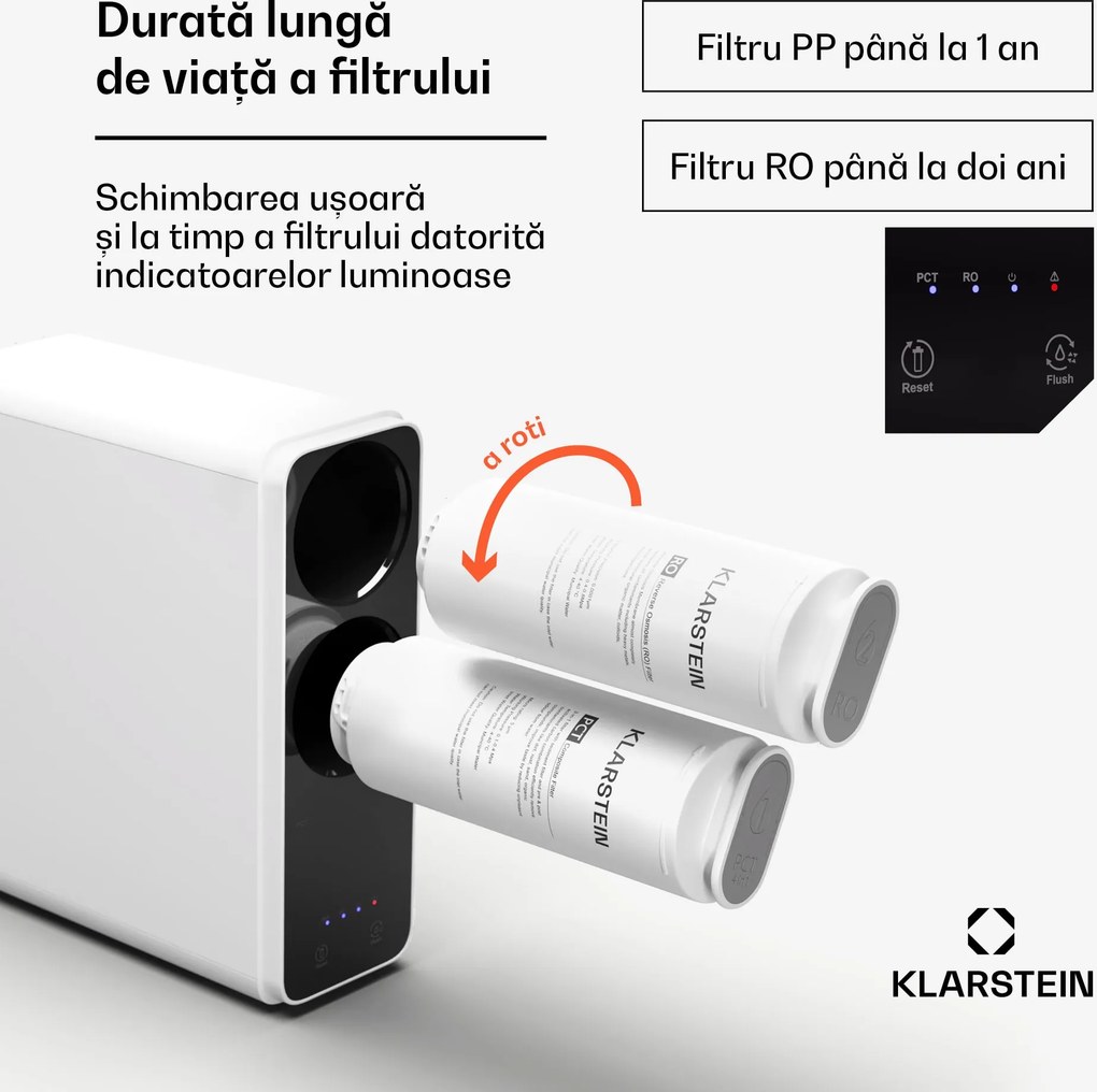 Klarstein PureLine 800, sistem de filtrare, osmoză inversă, 800 GPD / 3000 L/d