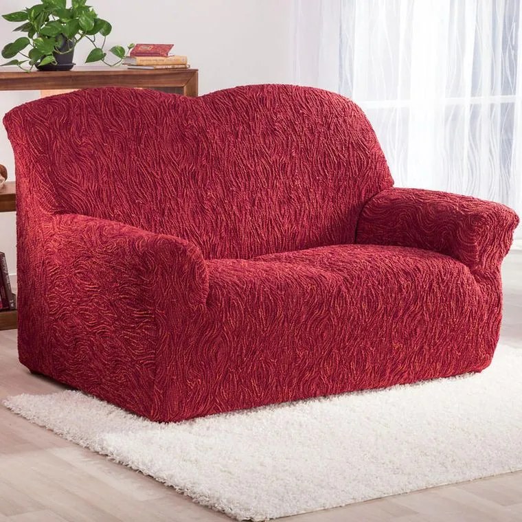 decoDoma Huse care se întind foarte bine 3D FUSTA cărămizie fotoliu dublu (l. 140 - 180 cm)