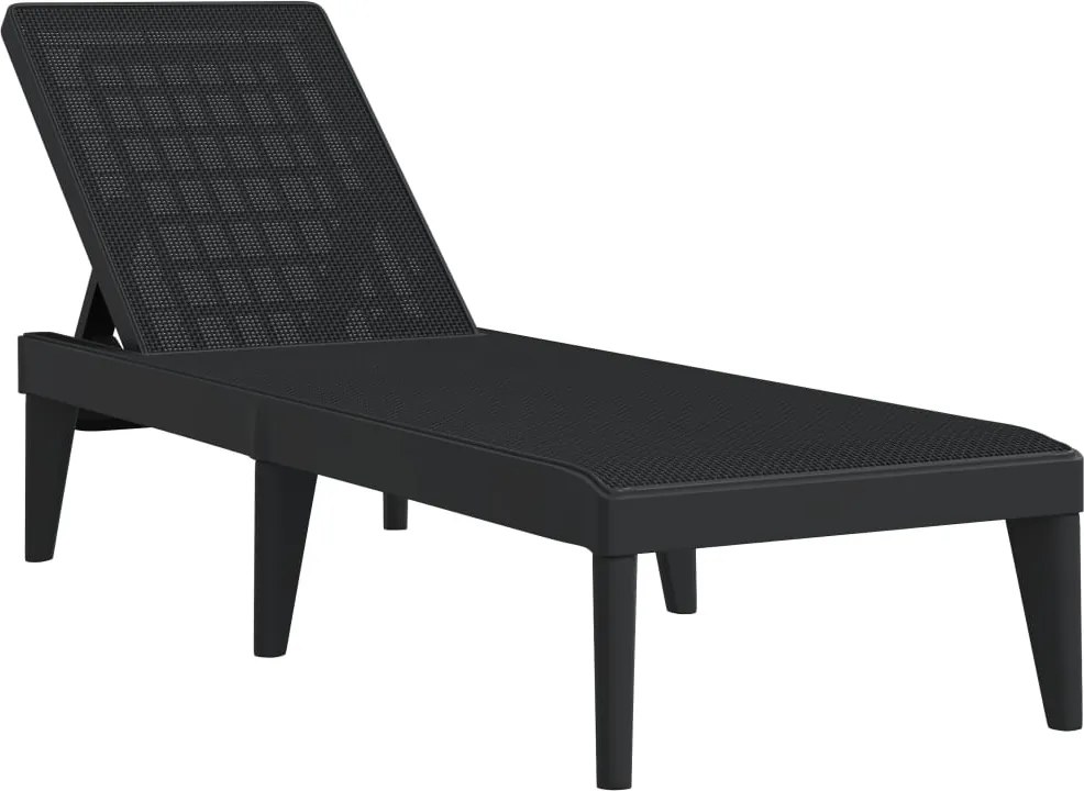 vidaXL Șezlong, antracit, 186x60x29 cm, PP