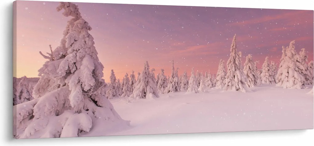 Tablou - Copaci sub așternut de zăpadă (120x50 cm)