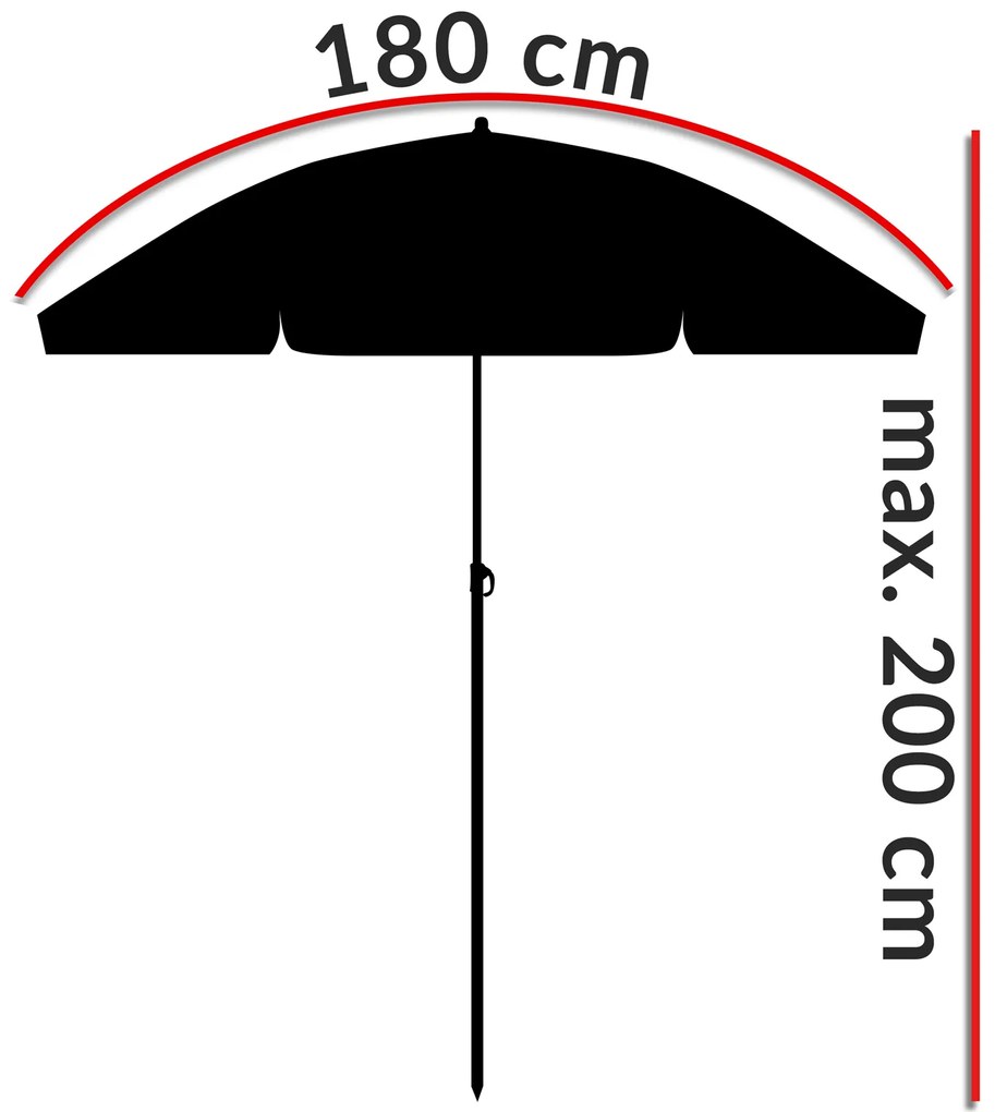 Deuba Floarea soarelui de gradina Kipr 180 cm - antracit