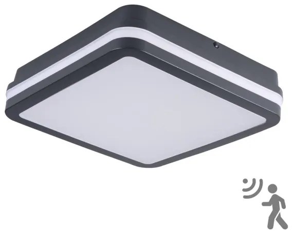 Brilagi - Corp de iluminat LED de exterior cu senzor BENE, 18W, 230V, 22x22 cm, IP54