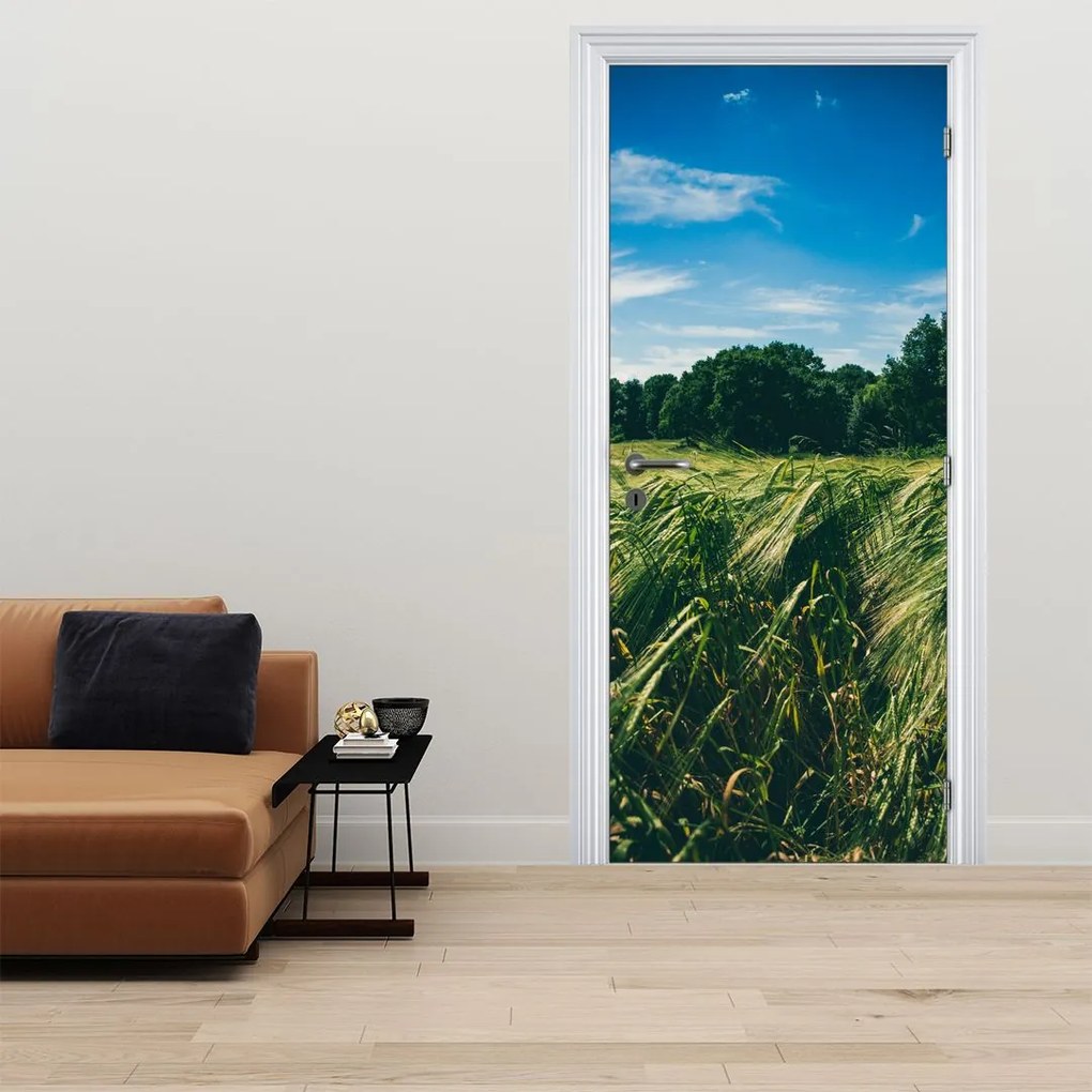 Fototapet pentru ușă - Lunca și pădurea (95x205cm)
