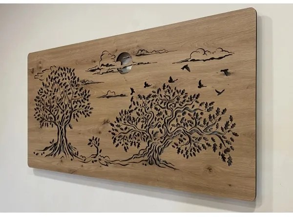 Li-Go 5307/DUB2 - Decorațiune de perete LED dimabilă, 24W/230V, 120x60 cm, stejar