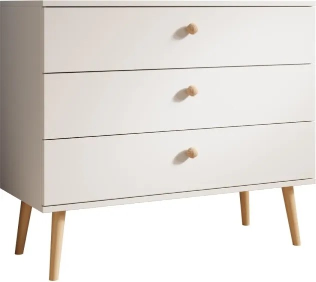 Comodă cu trei sertare, Beni, ADRK Furniture (Culoare: Roz / Roz)