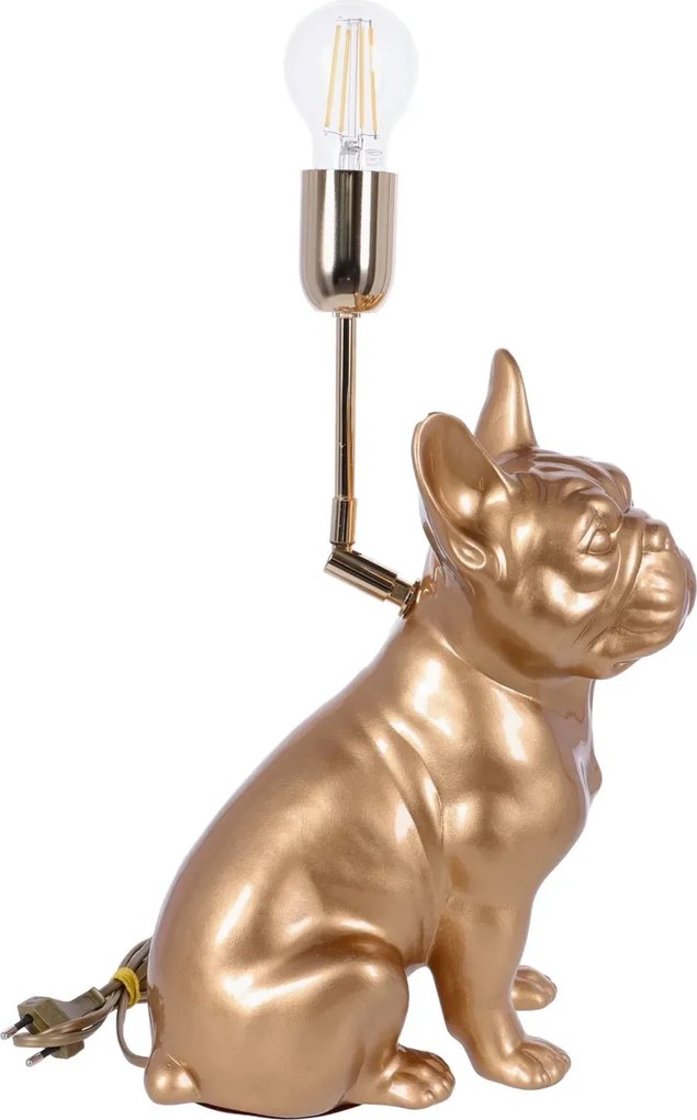 Lampa ceramica Bulldog auriu h 35 cm