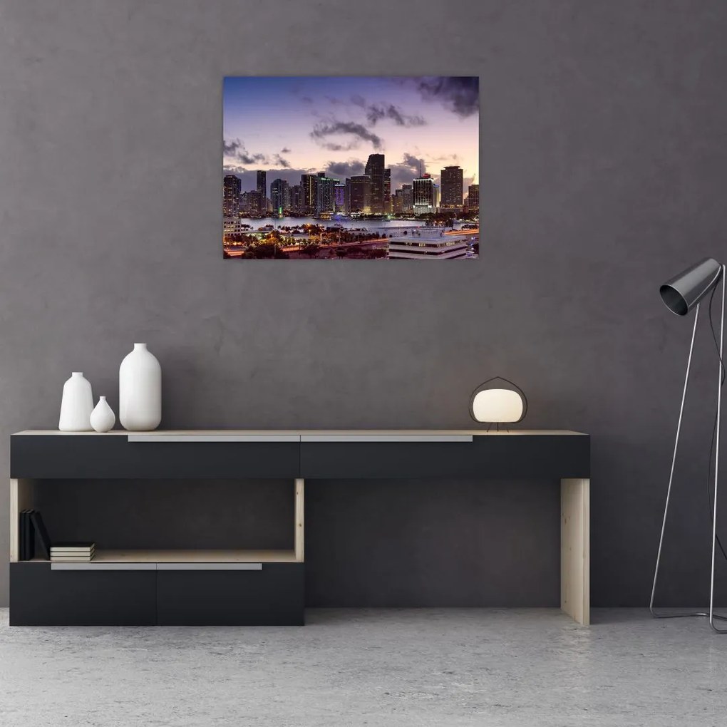 Tablou cu - metropolă cu zgârăie nori (70x50 cm)