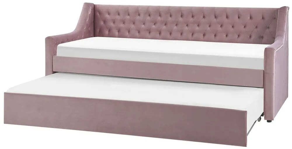 Pat extensibil 90x200 cm Maisha (roz). 1035496