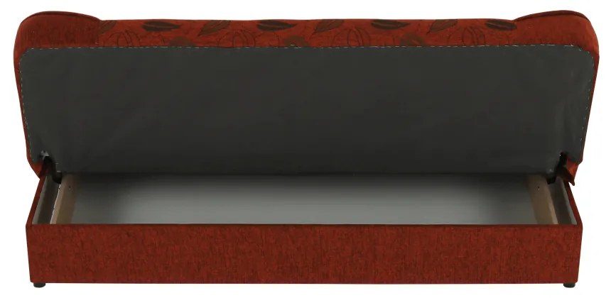 Canapea extensibilă, material textil cărămiziu/model, ASIA NEW