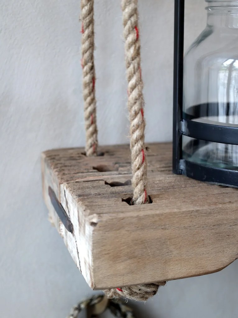 Raft din lemn, cu franghie de iuta, pentru decor, Tall Grimaud