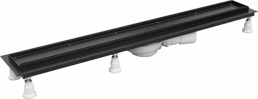 Set rigola pentru dus cu capac faiantabil Omnires Lowfix 90 cm negru