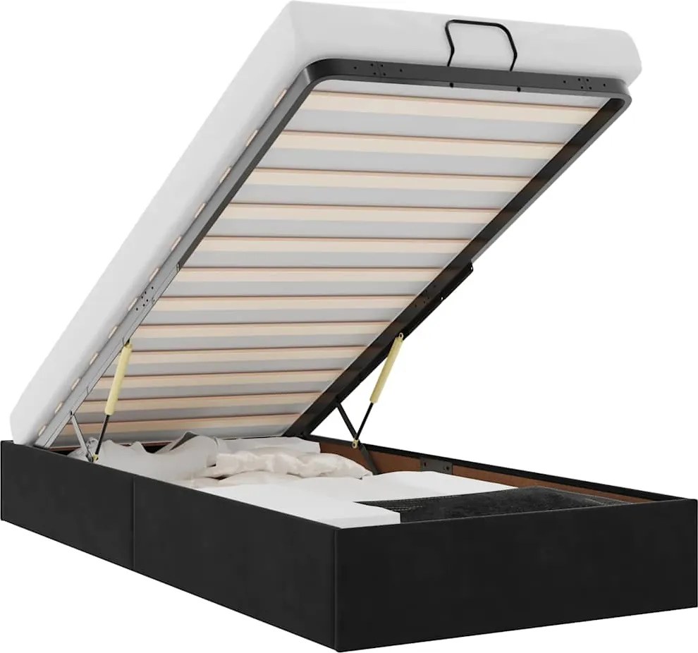 vidaXL Cadru de pat otoman fără saltea Negru 90x190 cm catifea