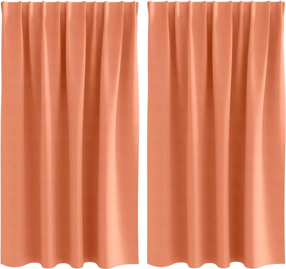 vidaXL Perdele Opaque cu Inel 2 pcs Terracota 140 x 140 cm Poliester