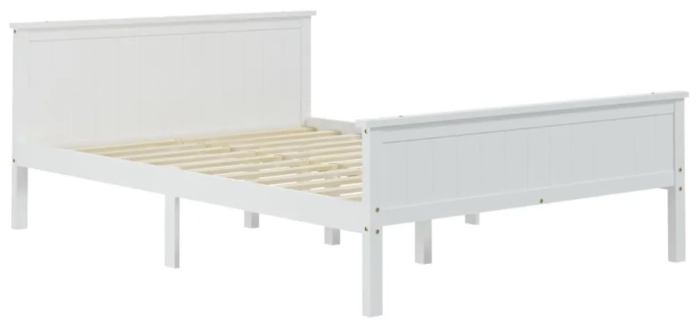 Cadru de pat cu 4 sertare, alb, 160x200 cm, lemn masiv de pin Alb, 160 x 200 cm, 4 Sertare