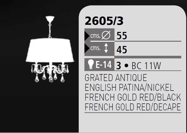 Lustra LUX cu cristale Asfour diametru 55cm Sandra 2605/3 Bejorama