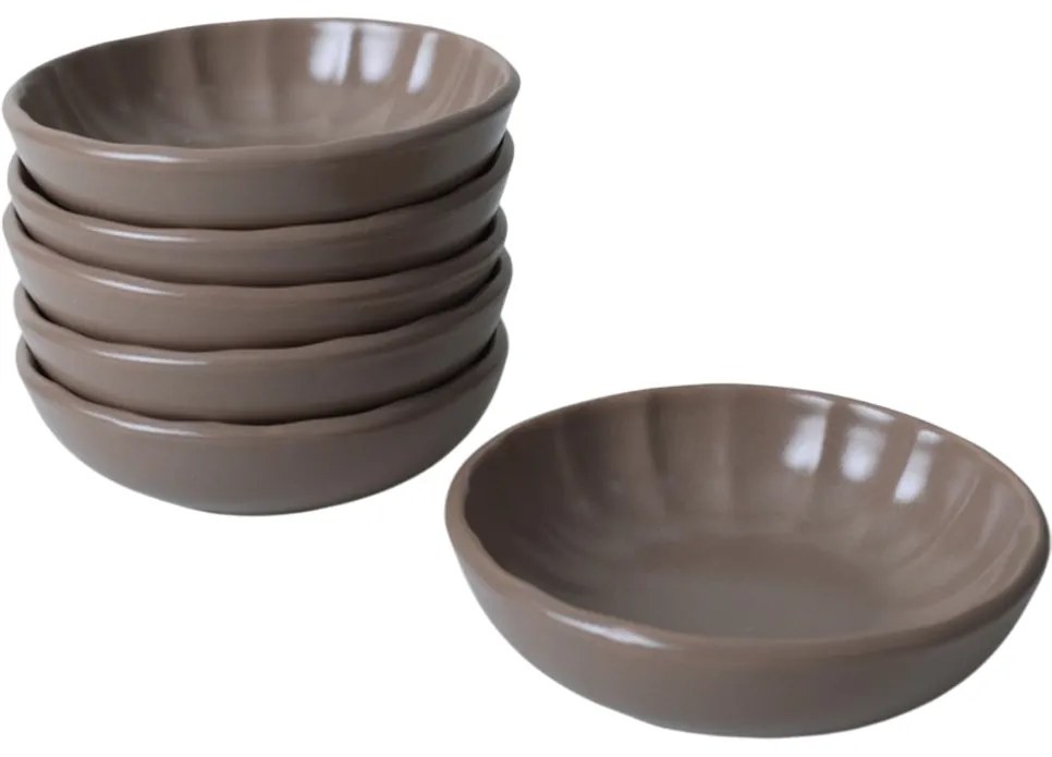 Set de 6 boluri din ceramică Laguna 12 cm, maro