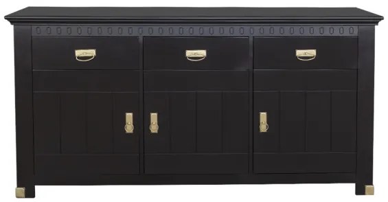 Bufet 3 Usi Si 3 Sertare Saint Tropez New, Vopsit Negru, 173.8 cm