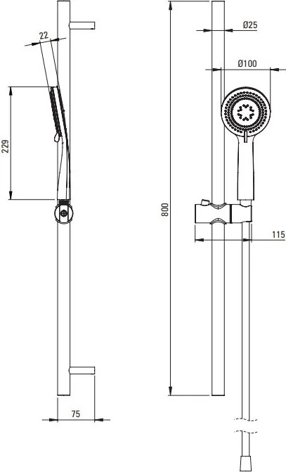 ARNIKA Set de Duș, 3-Funcții, finisaj auriu periat NQA_R51K