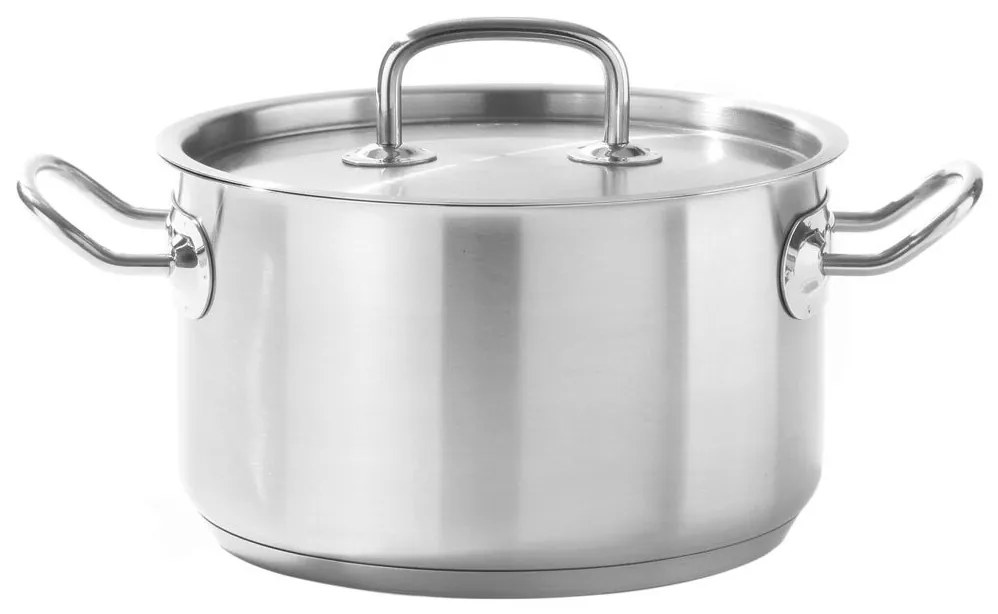 Oala medie cu capac Hendi,5,5 Lit,24 cm diametru x13,5 cm inaltime, otel inoxidabil 18/10, inductie