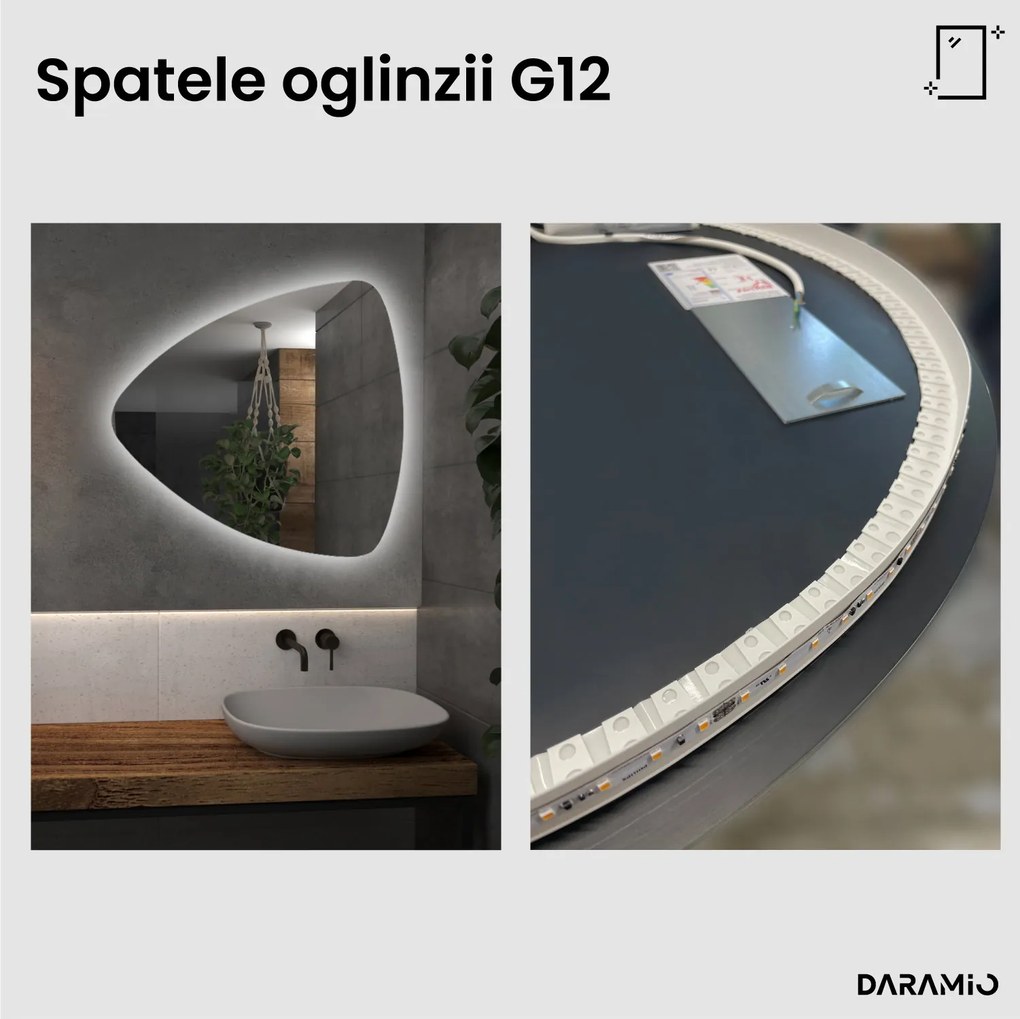 Oglindă triunghiulară cu iluminare LED G12