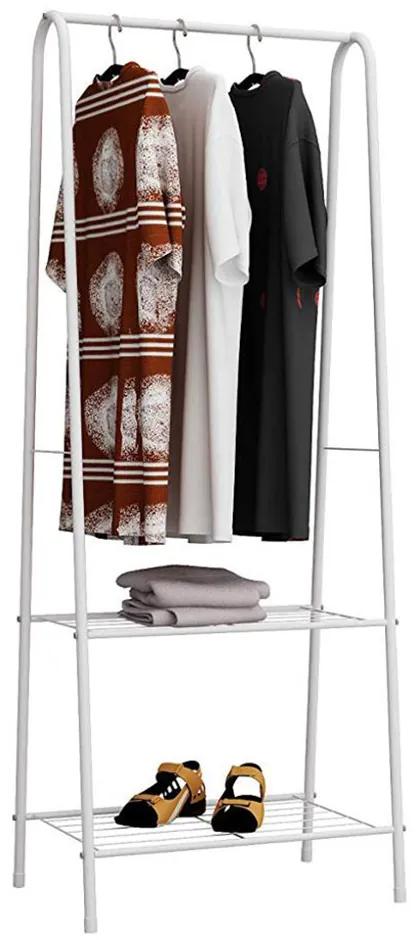 Cuier pentru haine cu rafturi, alb, RETOR Alb