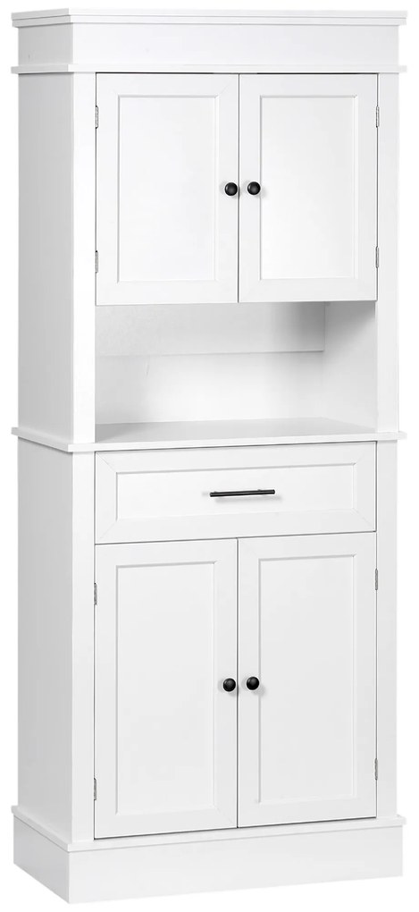 HOMCOM Bufet de cuisine armoire de cuisine multi-rangements 2 dulapuri 2 uși sertar nișă MDF panouri particule E1 alb | Aosom Romania