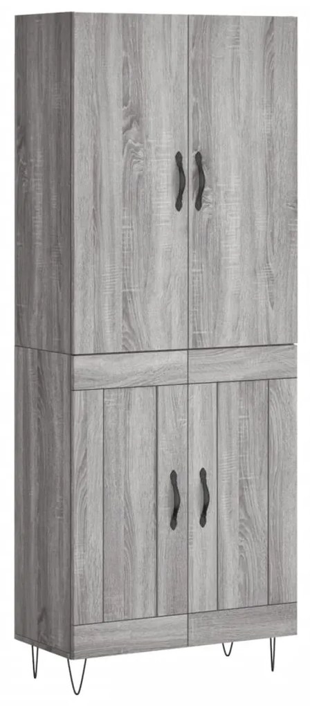 vidaXL Dulap înalt, gri sonoma, 69,5x34x180 cm, lemn compozit
