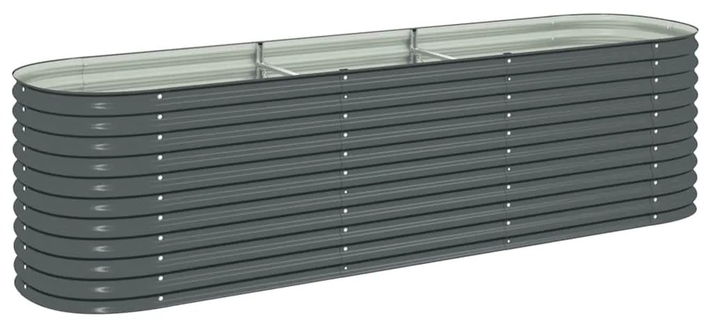 Strat inaltat de gradina, gri, 320 x 80 x 81 cm otel galvanizat 1, Gri, 320 x 80 x 81 cm