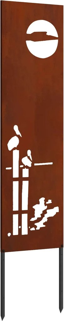 vidaXL Ecran de intimitate pentru grădină Traforaj Ruginit 32 x 140 cm