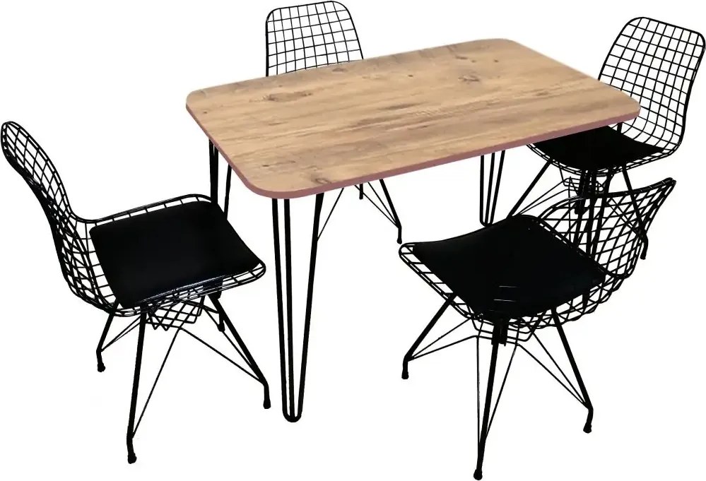 Masa bucatarie  texturata, Serena Homs 70 x 110 cm, stejar/negru